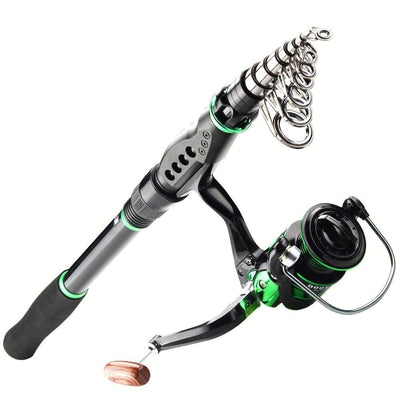 Comb Telescopic Fishing Spinning Rod Reel